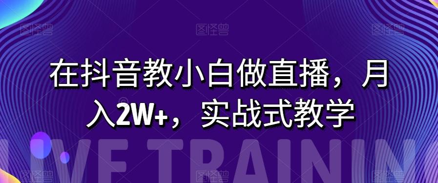 在抖音教小白做直播，月入2W+，实战式教学【揭秘】-简创项目网