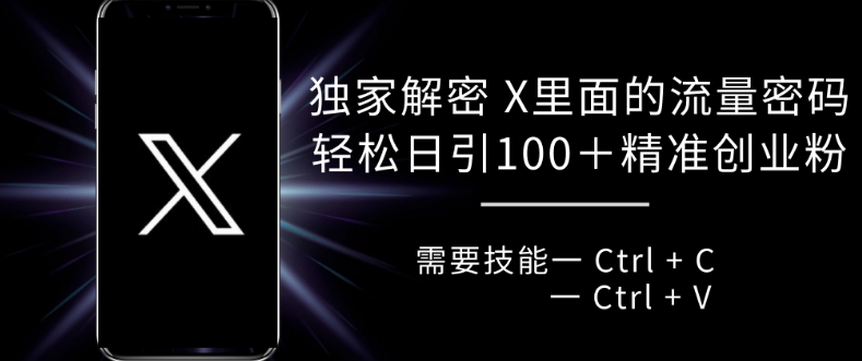 独家解密 X 里面的流量密码，复制粘贴轻松日引100+-简创项目网