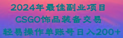 2024年最佳副业项目 CSGO饰品装备交易 轻易操作单账号日入200+-简创项目网