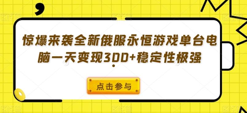惊爆来袭全新俄服永恒游戏单台电脑一天变现300+稳定性极强-简创项目网