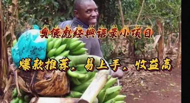 奥德彪经典语录小项目，爆款推荐，易上手，收益高-简创项目网