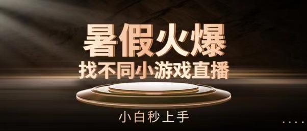 暑假火爆找不同小游戏直播间，小白秒上手【揭秘】-简创项目网
