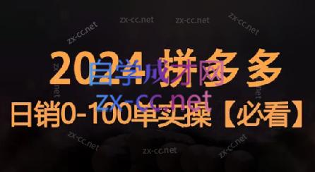 恒哥·2024拼多多日销0-100单实操-简创项目网