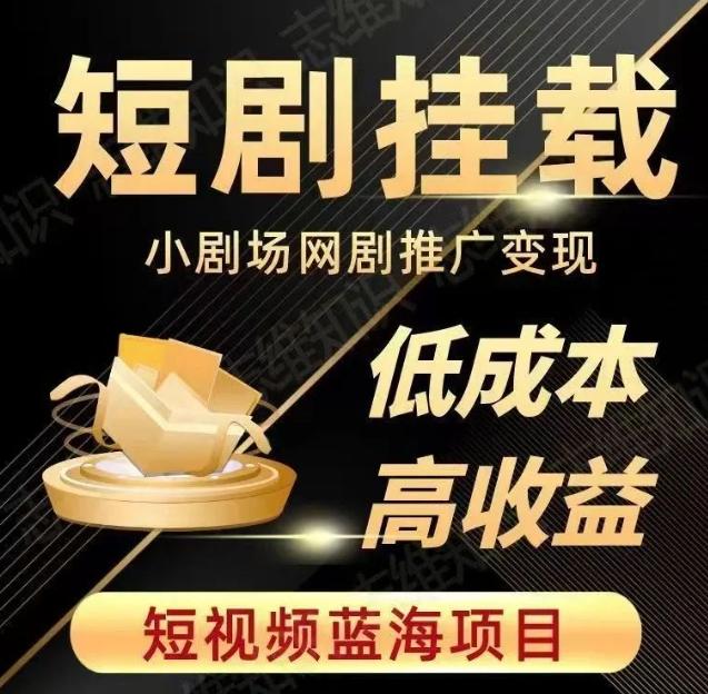 2023短视频蓝海项目，抖音快手短剧推广变现教程，低成本高收益-简创项目网
