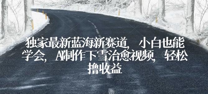 独家最新蓝海新赛道，小白也能学会，AI制作下雪治愈视频，轻松撸收益【揭秘】-简创项目网