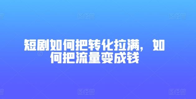 短剧如何把转化拉满，如何把流量变成钱-简创项目网