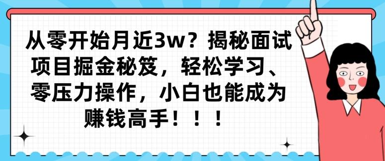 从零开始月近3w？揭秘面试项目掘金秘笈，轻松学习、零压力操作，小白也能成为赚钱高手-简创项目网
