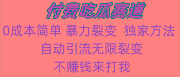 吃瓜付费赛道，暴力无限裂变，0成本，实测日入700+！！！-简创项目网