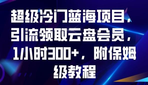 超级冷门蓝海项目，引流领取云盘会员，1小时300+，附保姆级教程-简创项目网
