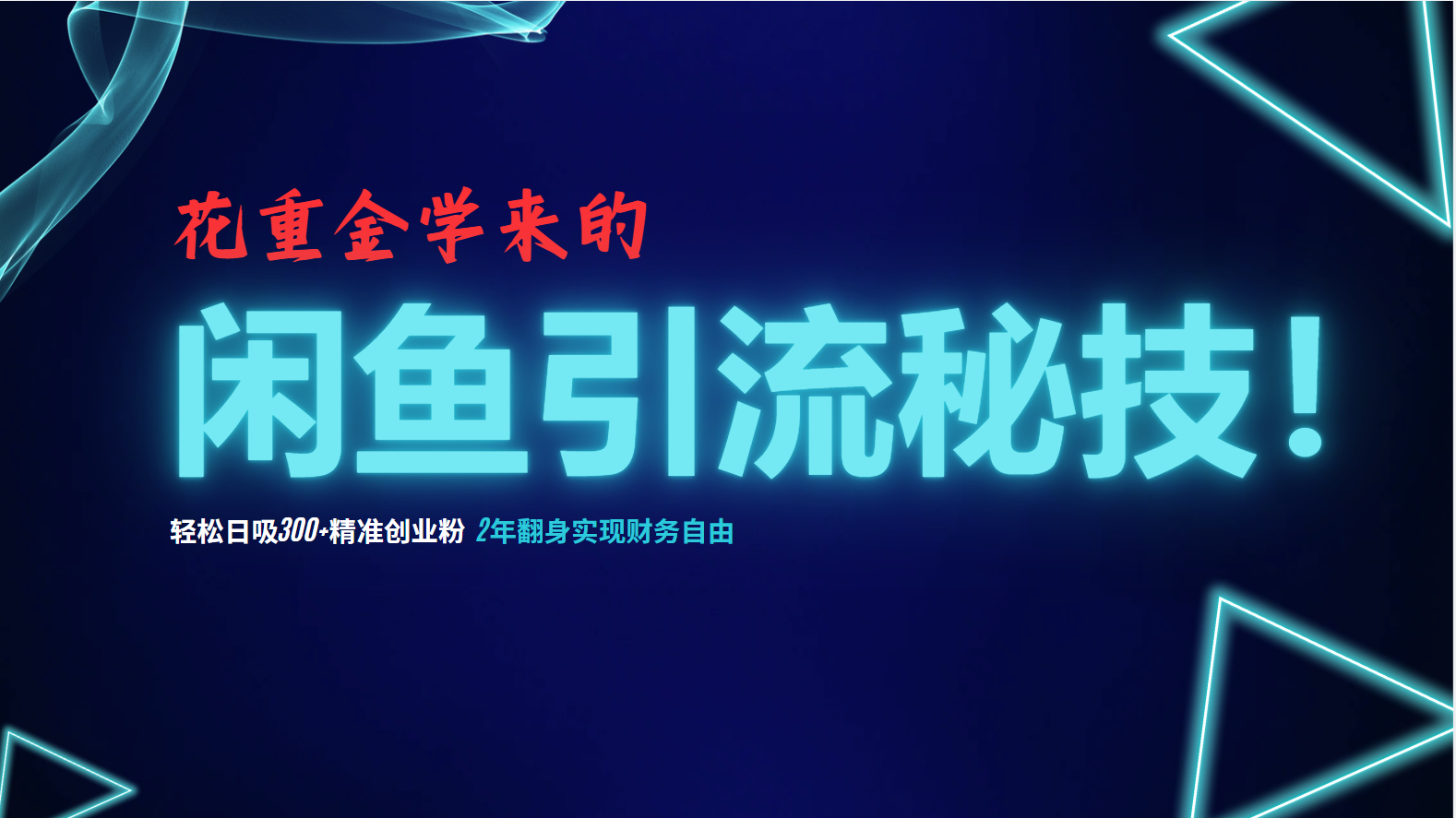 花重金学来的闲鱼引流秘技！轻松日吸300+精准创业粉，每天躺赚5000+，2…-简创项目网