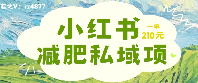 小红书减肥粉，私域变现项目，一单就达210元，小白也能轻松上手【揭秘】-简创项目网