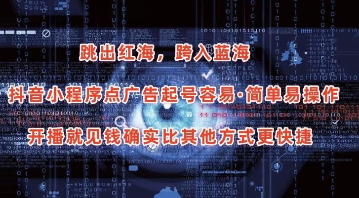 抖音小程序点广告项目，起号容易，简单易操作，开播就见有收益【揭秘】-简创项目网