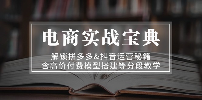 电商实战宝典 解锁拼多多&抖音运营秘籍 含高价付费模型搭建等分段教学-简创项目网