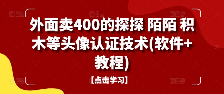 外面卖400的探探 陌陌 积木等头像认证技术(软件+教程)-简创项目网
