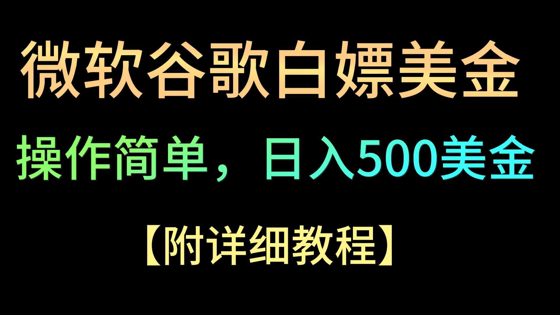 微软谷歌项目3.0，轻松日赚500+美金，操作简单，小白也可轻松入手！-简创项目网