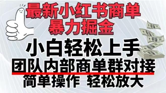 最新小红书商单，暴力掘金，单月稳定变现3W+-简创项目网