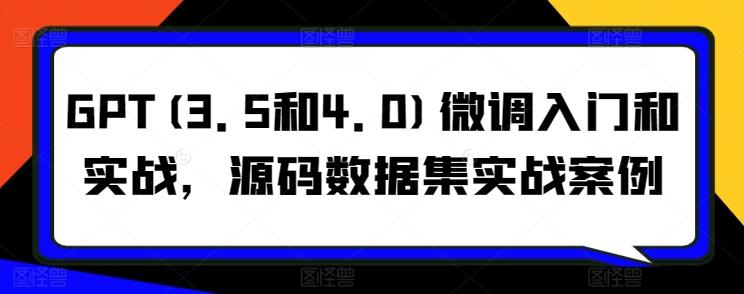 GPT(3.5和4.0)微调入门和实战，源码数据集实战案例-简创项目网