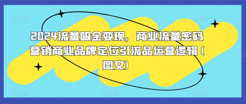 2024流量吸金变现，商业流量密码营销商业品牌定位引流品运营逻辑(图文)-简创项目网