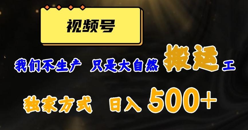 视频号轻松搬运日赚500+，一个1分钟1条原创视频【揭秘】-简创项目网