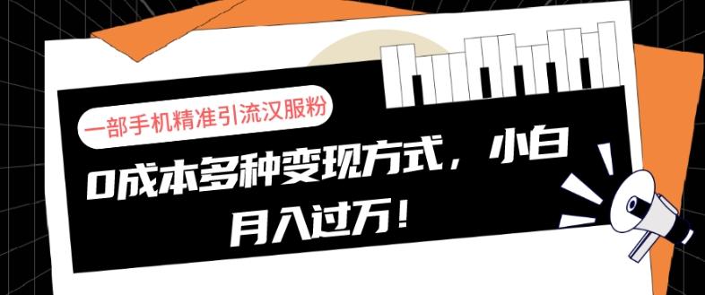 一部手机精准引流汉服粉，0成本多种变现方式，小白月入过万！-简创项目网