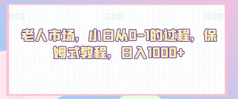 老人市场，小白从0-1的过程，保姆式教程，日入1000+-简创项目网