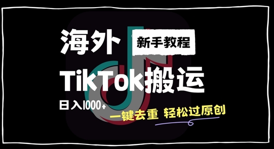 2024最新海外TikTok搬运玩法，一键去重轻松过原创，新手无经验也能日入1k【揭秘】-简创项目网