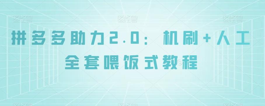 拼多多助力2.0：机刷+人工全套喂饭式教程【揭秘】-简创项目网