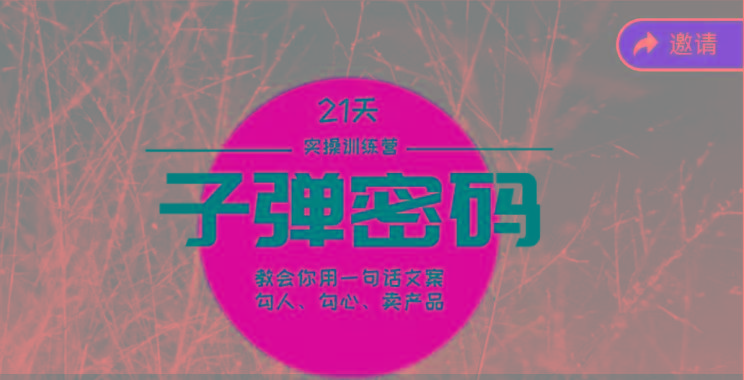 《子弹密码训练营》-用一句话文案勾人勾心卖产品，21天学到顶尖文案大师策略和技巧-简创项目网