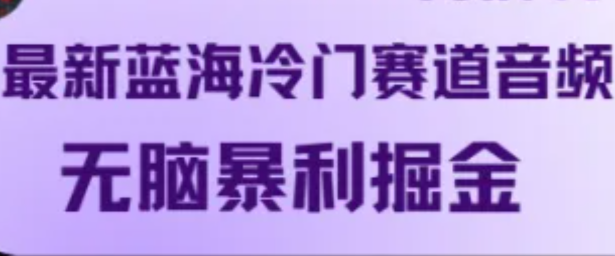 最新蓝海冷门赛道音频，无脑暴利掘金-简创项目网
