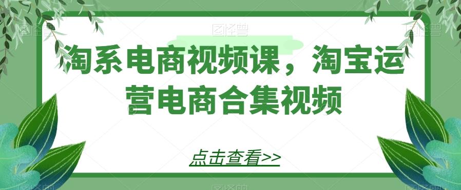 淘系电商视频课，淘宝运营电商合集视频-简创项目网