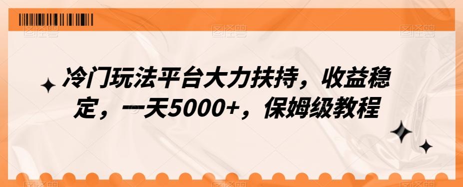 冷门玩法平台大力扶持，收益稳定，一天5000+，保姆级教程（附抖音7天起号法）-简创项目网
