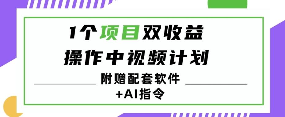 1个项目双收益？操作中视频计划1天最高3100+收益？（附赠配套软件+AI指令）-简创项目网