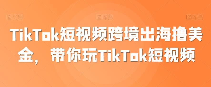 TikTok短视频跨境出海撸美金，带你玩TikTok短视频-简创项目网