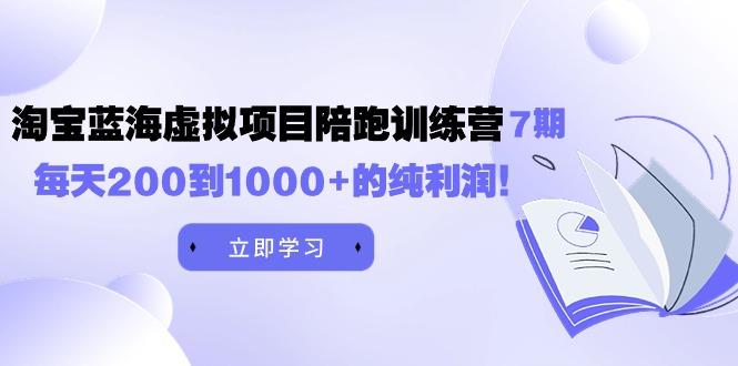 (9541期)黄岛主《淘宝蓝海虚拟项目陪跑训练营7期》每天200到1000+的纯利润-简创项目网