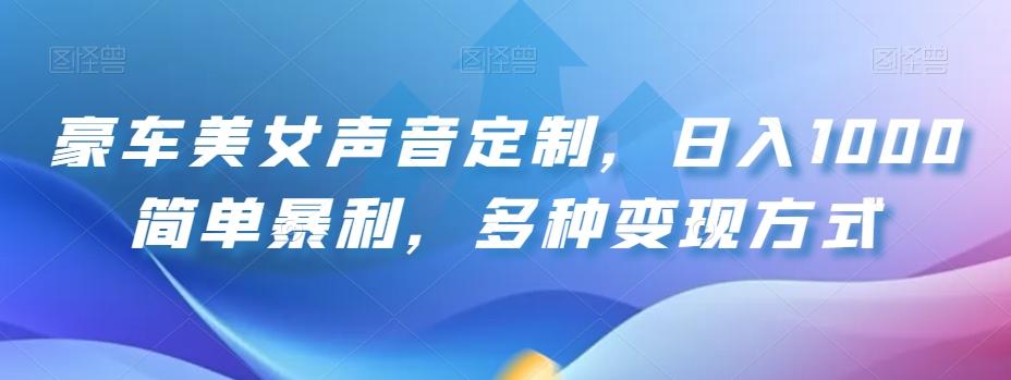 豪车美女声音定制，日入1000简单暴利，多种变现方式-简创项目网