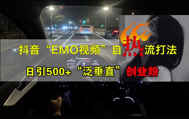 抖音EMO视频自热打法，日引500+“泛垂直”创业粉-简创项目网