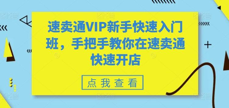 速卖通VIP新手快速入门班，手把手教你在速卖通快速开店-简创项目网