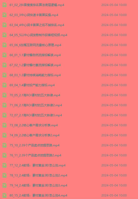 图片[4]-2024单品正价起号，直播素材投流选品：选品课+投流课+素材课+卡首屏/100节-简创项目网