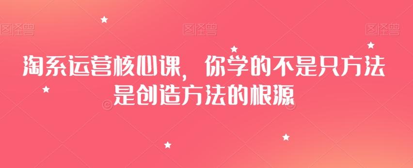 淘系运营核心课，你学的不是只方法是创造方法的根源-简创项目网