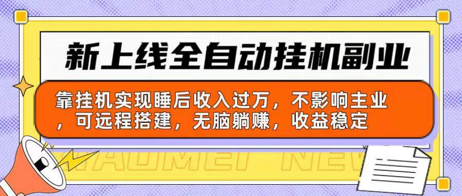新上线全自动挂机副业：靠挂机实现睡后收入过万，不影响主业可远程搭建…-简创项目网