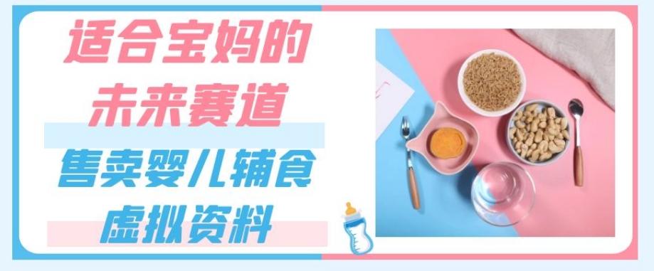 适合宝妈的未来赛道，售卖婴儿辅食虚拟资料，一份9.9-69.9元闭眼赚钱-简创项目网
