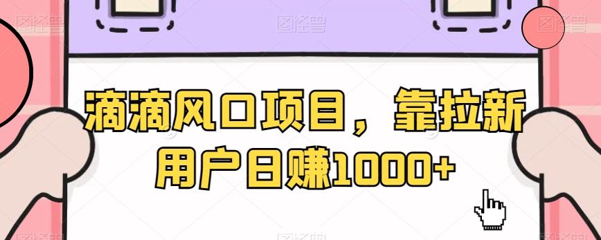 滴滴风口项目，靠拉新用户日赚1000+-简创项目网