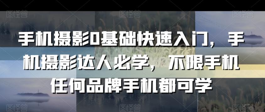 手机摄影0基础快速入门，手机摄影达人必学，不限手机任何品牌手机都可学-简创项目网