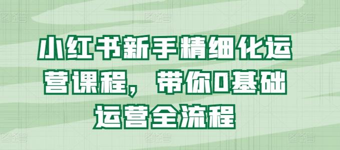 小红书新手精细化运营课程，带你0基础运营全流程-简创项目网