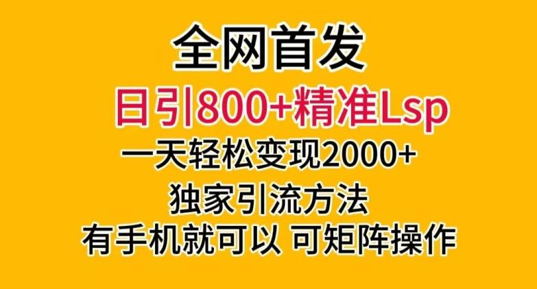 全网首发！日引800+精准老色批，一天变现2000+，独家引流方法，可矩阵操作【揭秘】-简创项目网