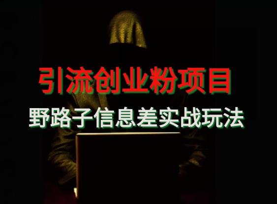 【引流创业粉】野路子信息差玩法实战教学-简创项目网