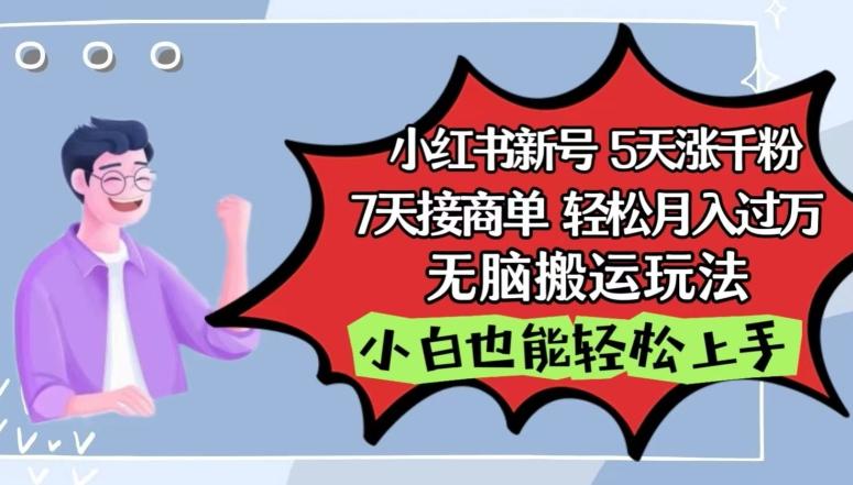 小红书影视泥巴追剧5天涨千粉，7天接商单，轻松月入过万，无脑搬运玩法【揭秘】-简创项目网