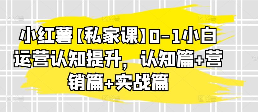 小红薯【私家课】0-1小白运营认知提升，认知篇+营销篇+实战篇-简创项目网