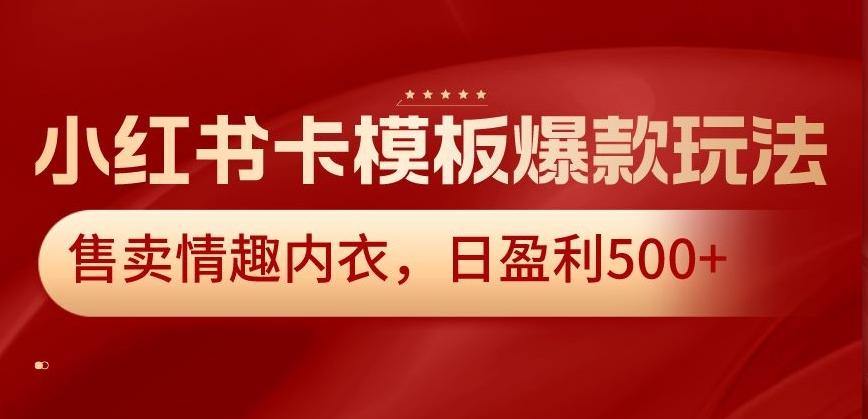 小红书卡模板爆款玩法，售卖情趣内衣，日盈利500+【揭秘】-简创项目网