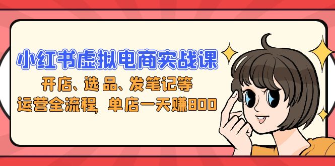 小红书虚拟电商实战课：开店、选品、发笔记等运营全流程，单店一天赚800-简创项目网